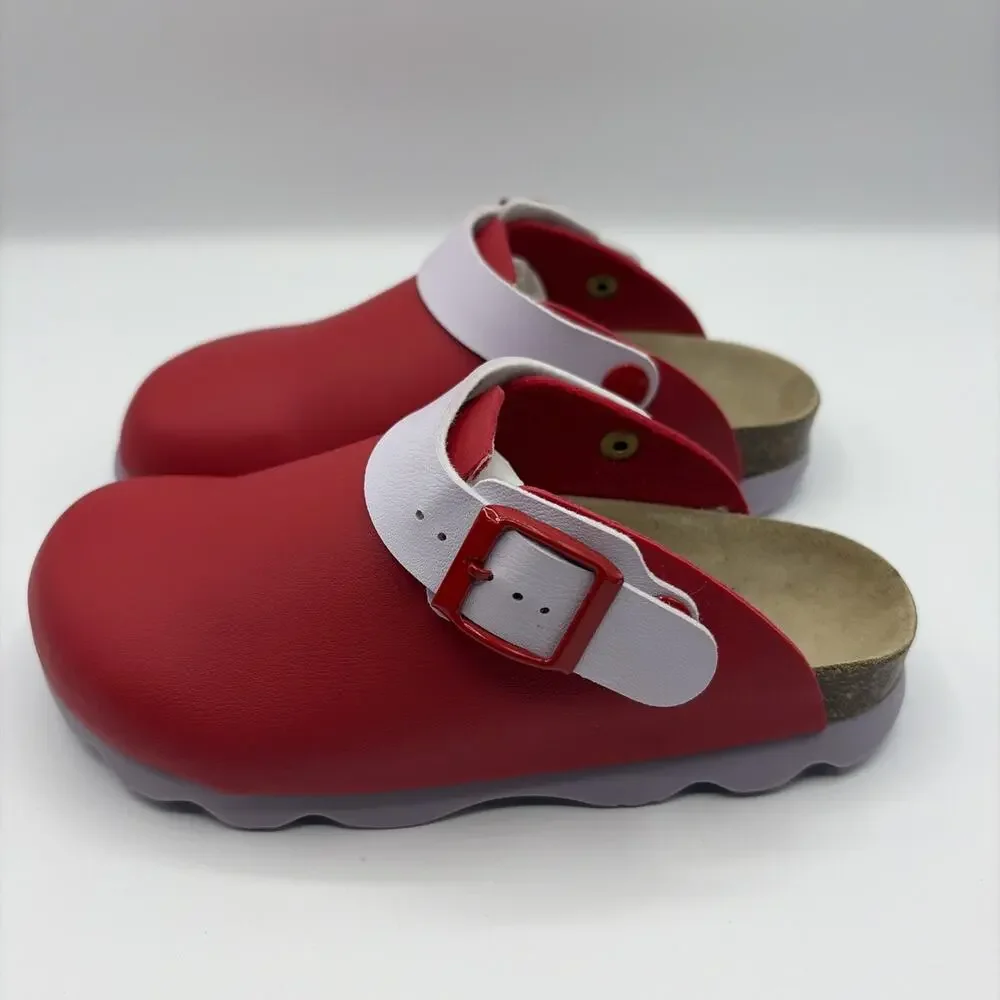 Mini Boden Colourblock Clogs Firecracker Red Girls Sz EU 31 US13 NWOB SPAIN